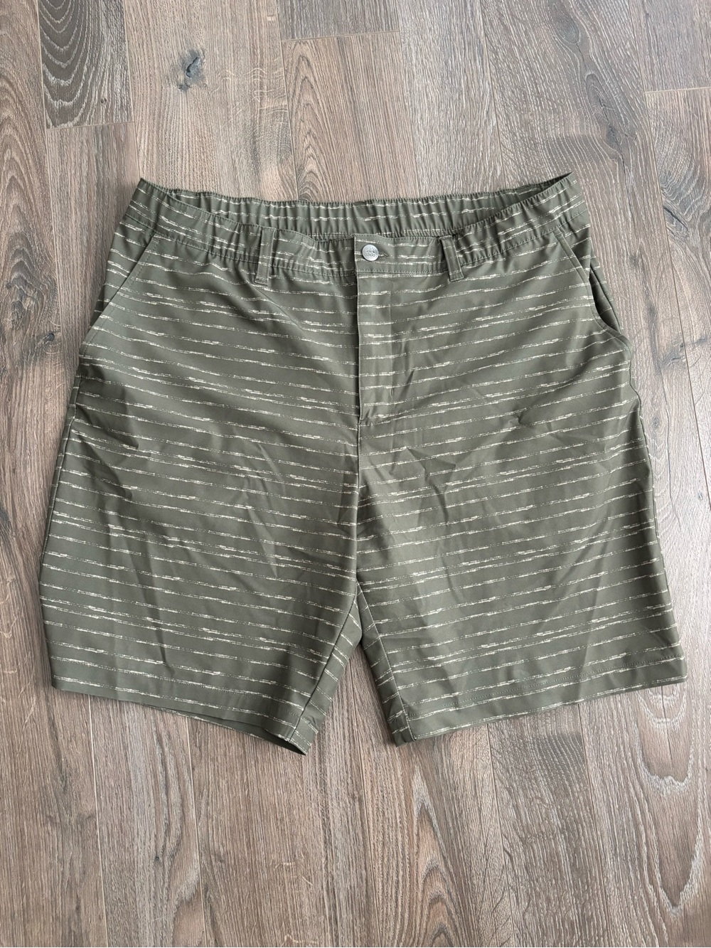 adidas Olive Green Striped Shorts